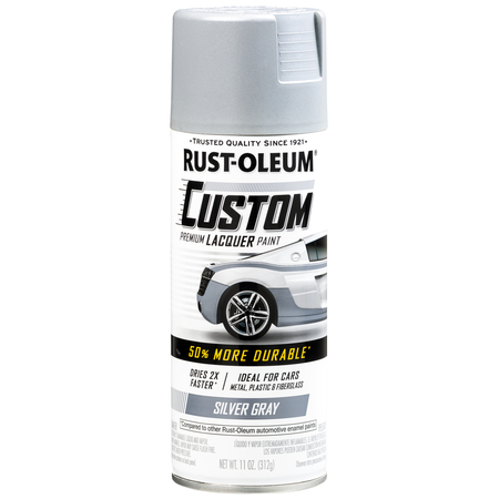 Rust-Oleum Automotive Premium Custom Lacquer Spray Paint, Matte Silver Gray, 11 oz. 340569